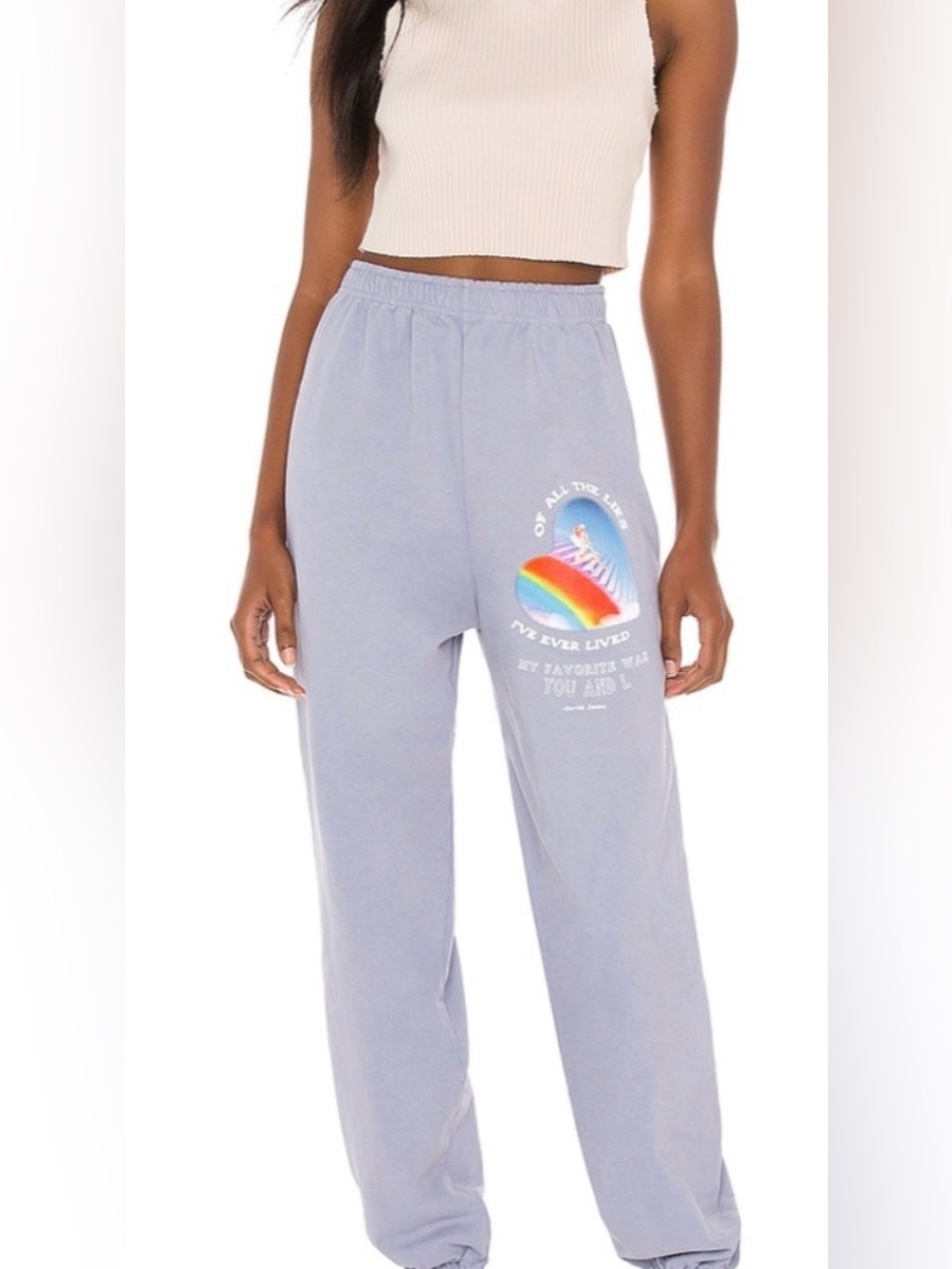 My Favorite Lie Boys Lie Jogger Sweatpants Size M 100% Cotton Light Blue